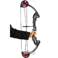 MAK Adult Hunting Archery Compound Black Bow WithBrush+3pcs Fiberglass Arrow Sport
