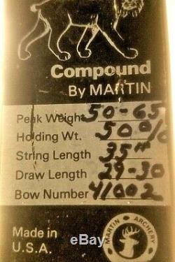 Martin Lynx Magnum M-7 Aluminum Steel Compound Bow Archery #1 Best To HUNT RT