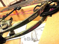 NEW Fred Bear Prowess Bow Right Hand 35-50# 50LB Ladies Womens Hunting PINK Camo