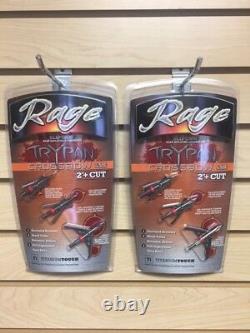 New Rage Hypodermic Trypan Crossbow 2 Blade 100 Grain 1/2 Dozen Broadheads