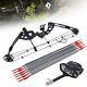 Pro Compound Bow Kit 30-60lbs Right Hand Hunting Archery Target Arrow Set Black