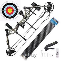 Pro Compound Right Hand Bow Kit Arrow Archery Target Hunting Camo Set 30-70lbs