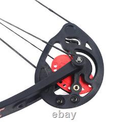 Red Compound Bow Kit 15-25lbs Right Hand Hunting Archery Target Arrow Set