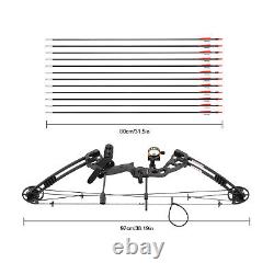 Right Hand Compound Bow+12pcs Arrows Portable Archery Hunting Bow Set 30-55lbs