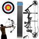 Right Hand Compound Bow Kit Carbon Arrows Set 30-70lbs Target Hunting Black Set