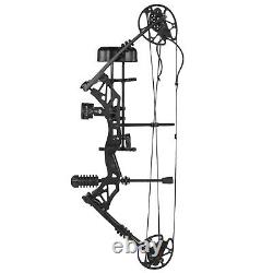 Right Hand Compound Bow Kit Carbon Arrows Set 30-70lbs Target Hunting Black Set