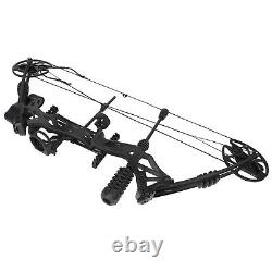 Right Hand Compound Bow Kit Carbon Arrows Set 30-70lbs Target Hunting Camo Black
