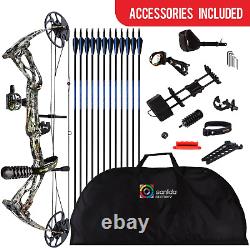 Sanlida Archery Dragon X8 RTH Compound Bow Package for Adults and Teens, 18-31