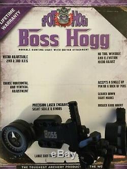 Spot Hogg Boss Hogg. 019 Micro Adjust Single Pin Hunting Bow Sight withsight light