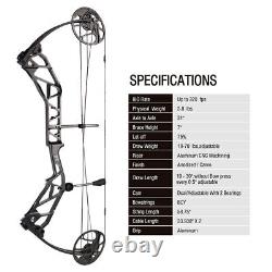 TOPOINT Compound Bow 19-70lbs Adjustable 320FPS Adult Archery Hunt Target Shoot