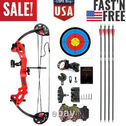 Teens Compound Right Hand Bow Kit With30Archery Arrow Target Hunting Set 15-29lbs