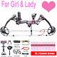 Topoint Female Women Girl Compound Bow Kit Hunting Archery With 18pcs Arrow Pink
