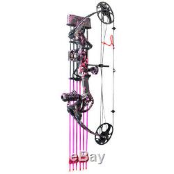 Topoint Female Women Girl Compound Bow Kit Hunting Archery with 18pcs Arrow Pink