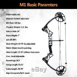Topoint M1 Compound Bow 19-30 19-70lb 320FPS Target Archery Hunting USA