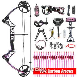 Topoint M1 Female Women Compound Bow Kit Hunting Archery with 18pcs Arrows Pink