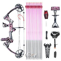 Topoint M1 Female Women Compound Bow Kit Hunting Archery with 18pcs Arrows Pink