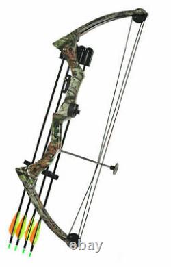 US 20lb Pro Compound Right Hand Bow Kit Archery Arrow Target Hunting Camo Set