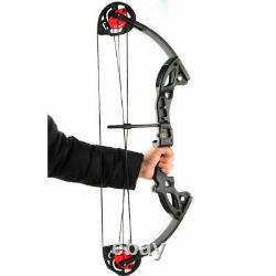 US Adult Hunting Archery Compound Bow WithBrush+3pcs Fiberglass Arrows Black