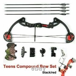 Youth 15-29lb Pro Compound Right Hand Bow Kit & 30 Carbon Archery Arrow Hunting