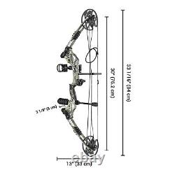 Arc à poulies Pro de 20-70 livres avec kit de 12 flèches pour la chasse et la pratique du tir à l'arc sur cible à 320fps.