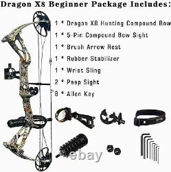 Archery Dragon X8 Hunting Archery Compound Bow Package/limbes Fabriqué Aux États-unis