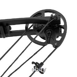 Kit d'arc de chasse à l'arc noir pour débutant, outil d'archerie droitier de 30 à 60 livres.