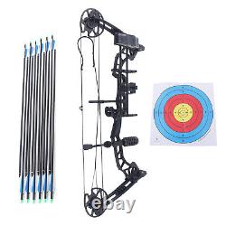 Pro 35-70lbs Compound Bow Droite Bow Kit Archery Arrow Cible Chasse Noir