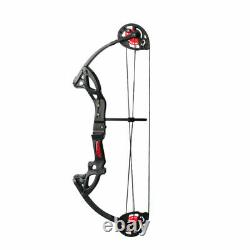 Us Adult Hunting Archery Compound Bow Withbrush+3pcs Flèches En Fibre De Verre Noir